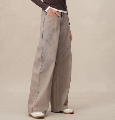 Pantalon en denim à haute taille et à jambes droites