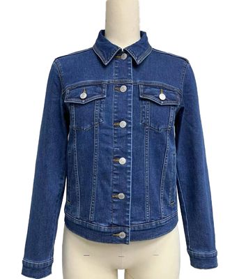 Temps éternel Dark Indigo Design Classique Shirt en jean bouton vers le bas Fermeture avant