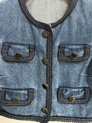 Vêtement de blazer denim lavé Jeans Blazer avec un look haut de gamme texturé
